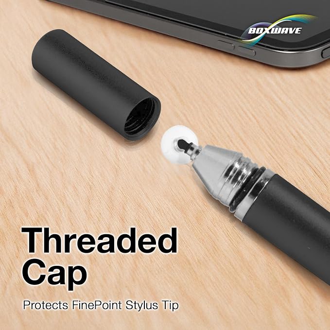 BoxWave Stylus Pen Compatible with HP EliteBook x360 830 G6 - FineTouch Capacitive Stylus Super Precise Stylus Pen - Jet Black