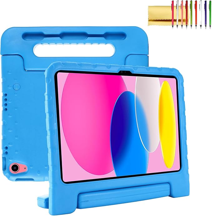 Dteck Kids Case for iPad 10.2 - Shockproof Rugged EVA Handle Stand Child Proof Case for iPad 9/8/7 Generation Black