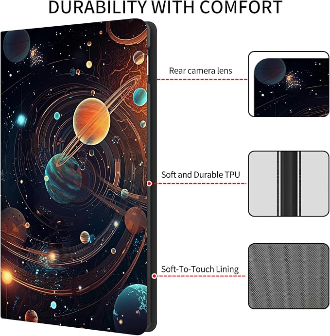 Case for 7 All-New Kindle Paperwhite (12th Generation 2024) and Kindle Colorsoft Signature Edition CoverSlim PU Leather Smart Cases with Auto Wake/Sleep-Black Cat Night Sky