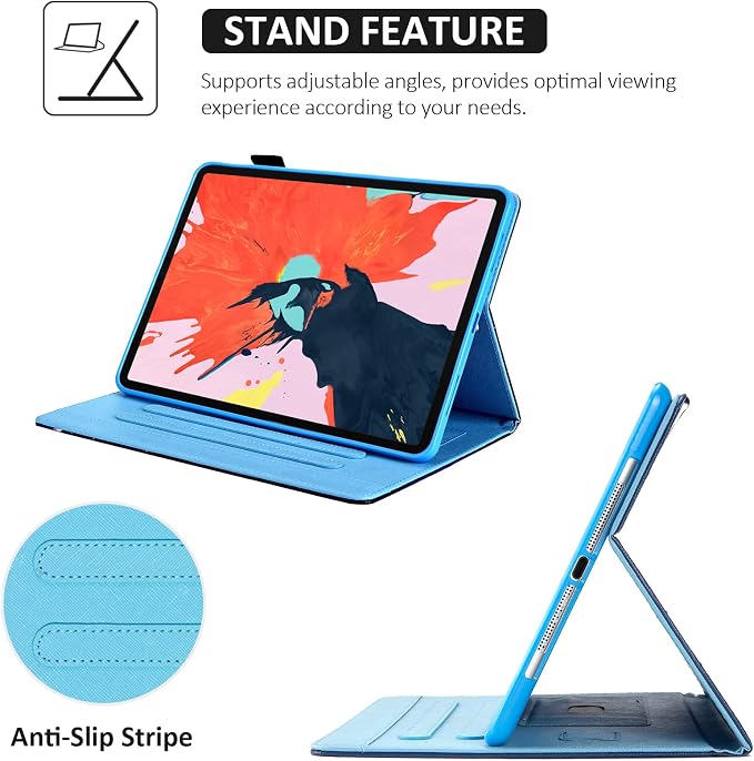 Dteck for iPad A16/10th Generation 10.9 Inch 2022 Case with Pencil HolderPremium PU Leather Folio Multiple Viewing Angles Stand Cover Auto Wake/Sleep Protective Tablet Cases for Women MenBookshelf