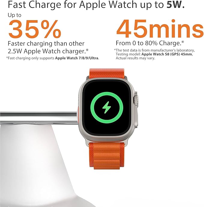 3-in-1 Wireless Charging Station for Apple Devices - Fast Charging Station for iPhone and Watch with MagSafe, Stable Charger Stand for iPhone 17 Air 16 15 14 13 12 Series & iWatch & AirPods