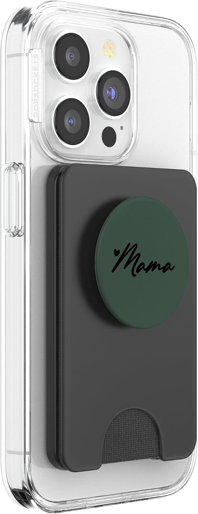 Black Hunter Green Heart Mama PopSockets Adhesive PopGrip