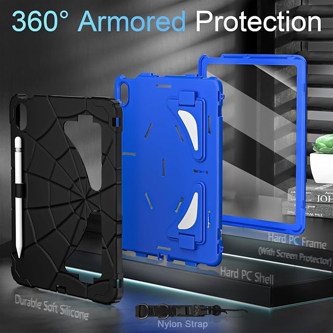 Auizotl Case for iPad (A16) 11'' 11th/10th Generation 10.9'' 2025/2022iPad Case 10th Generation with Screen ProtectorHeavy Duty Shockproof Cover for i Pad 11.0/10.9 InchBlack