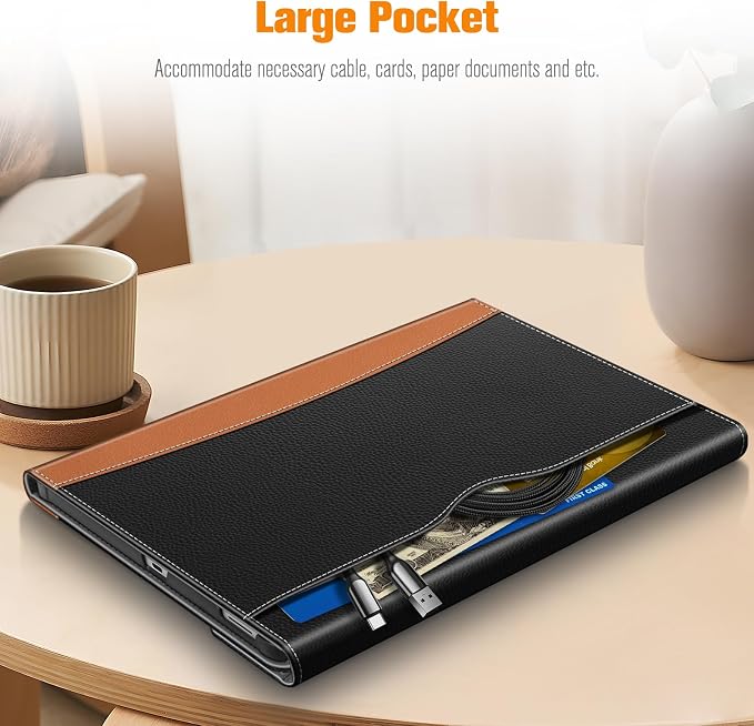 Fintie Portfolio Case for Samsung Galaxy Tab S10 FE Plus 13.1'' 2025 Black | Model (SM-X620/X626) Multiple Angles Business Cover with Pocket Built-in S Pen Holder