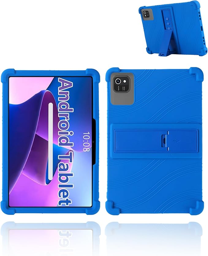 for kelankeke K10 Android 10-Inch TabletUYRUREL Skin-Friendly Soft Silicone Protective CaseFull Protection Against Drops and Scratcheswith Adjustable Viewing StandBlack.