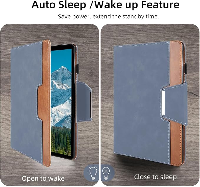 Case for Samsung Galaxy Tab A7 10.4 inch 2022 (SM-T500/T505/T507) - Multi-Angle Viewing Stand Cover with Pocket PU Leather Folio Case with Magnetic Clasp Auto Wake/Sleep Smart Tablet Cover Black