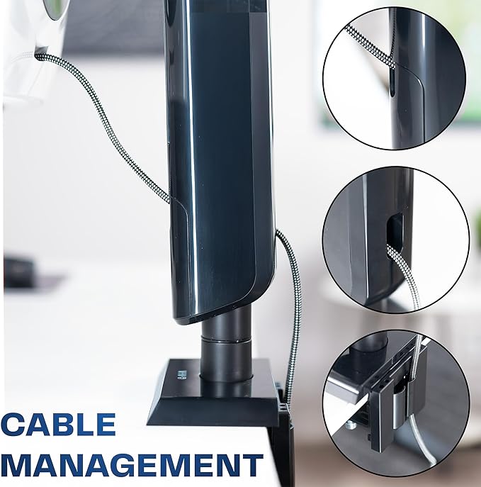 VIVO Heavy Duty Aluminum Ultrawide Monitor Desk Mount for up to 49 inch Screens, Holds 39.6 lbs, Space Efficient Vertical Lift Stand, Black, STAND-149J