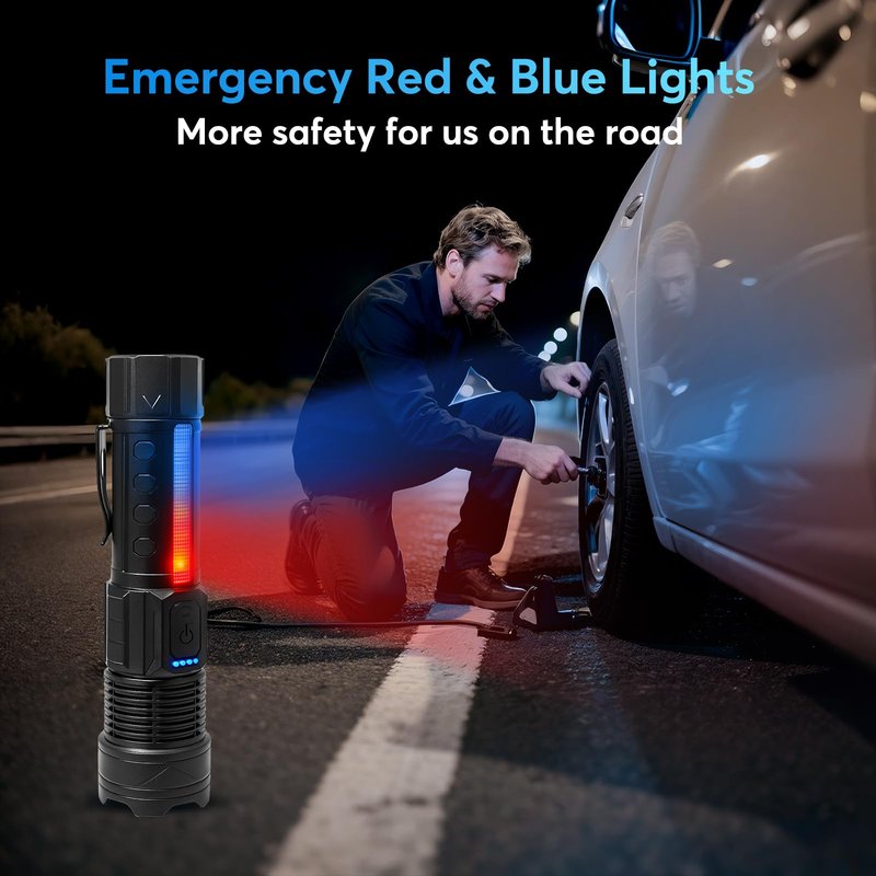 JIJ Flashlight 3 Pack, Rechargeable Flashlights High Lumens, 7 Modes LED Flashlight with IP67 Waterproof, Adjustable Handheld Tactical Flashlight for Camping, Home Emergency, Outdoor