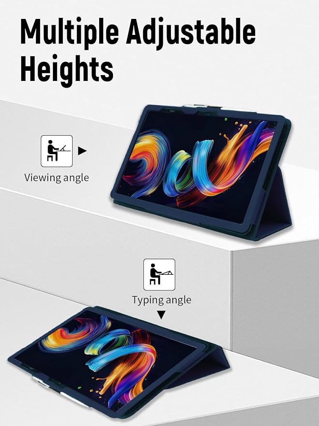 11.5 Case for TCL NXTPAPER 11 Plus Android Tablet (Model 9469X) (Black) | PU Leather Folding Cover with Pen Holder and Wrist Strap Business Travel Portable