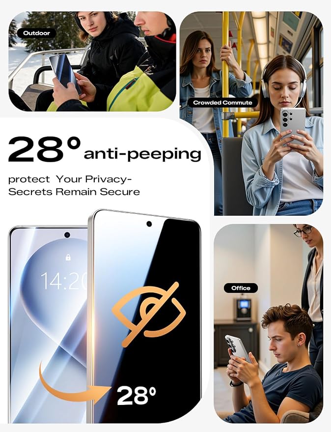 MAGIC JOHN Privacy 3rd Gen for Galaxy S26 Plus Screen Protector Anti Spy | 2Pack 6.7 Inch 25°Anti-Spy 1S Easy Install Auto-Align Screen Bubble Free Support Fingerprint Unlock 9H Tempered Glass