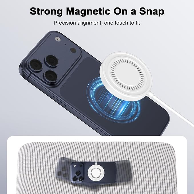 for iPhone 17e Magsafe Wireless Charger for iPhone 17 16e 16 15 14 13 12 Series &amp AirPods 2Pack Magnetic Fast Wireless Charging Pad Pixelsnap Charger with 4FT USB-C/A Ports for Google Pixel 10 Se