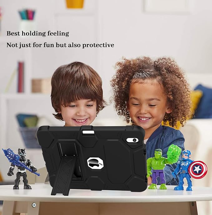 Case for iPad 11 11th Gen (A16) 2025 &amp 10th Gen 2022 10.9 Purple+Green | Kickstand | With Pencil Holder | Drop-Proof Silicone+Hard Shell | Raised Edge Protects Screen&ampCamera | Heavy Duty Pr