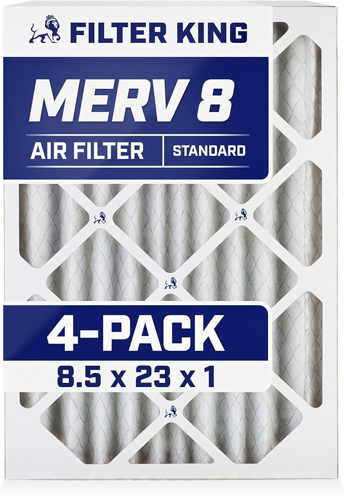 Filter King 8.5x23x1 Air Filter | 4-PACK | MERV 8 HVAC Pleated A/C Furnace