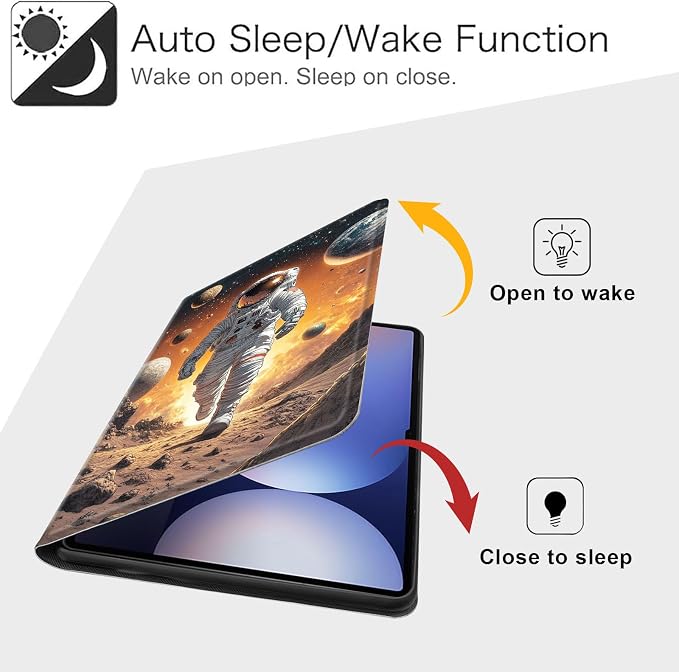 Case for Samsung Galaxy Tab A11 Plus 2026 &amp Galaxy Tab A9+ 11 Slim Smart Stand Cover with Auto Wake/Sleep Shockproof Protective Shell for Work &amp School Astronaut