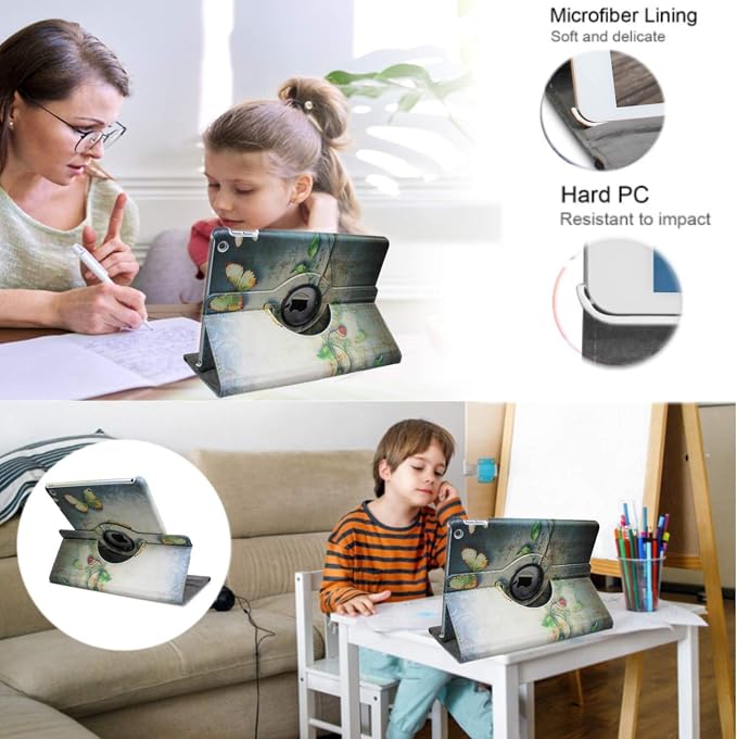 Case for ipad pro 12.9 inch 2nd &amp 1st Generation Old Model 2017/2015 MP6G2LL/A MQDA2LL/A MPLL2LL/A ML0F2LL/A ML3K2LL/A ML0N2LL/A ML0R2LL/A with Rotating Stand Auto Sleep/Wake (Blue)