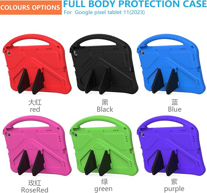 for Google Pixel Tablet Case 2023 Kids Case - Shockproof Lightweight Safe EVA Foam Handle Stand Kids Sturdy Protective Cover for Pixel Tablet 11inch Black