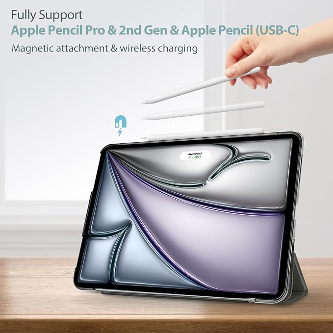ProCase Smart Case for iPad Air 11-inch M4/M3/M2 &amp Air 10.9 5th/4th Gen | Hard Back Cover with Auto Sleep/Wake Slim Lightweight Case for iPad Air 11 2026/25/24 &amp 10.9 2022/2020-Aqua