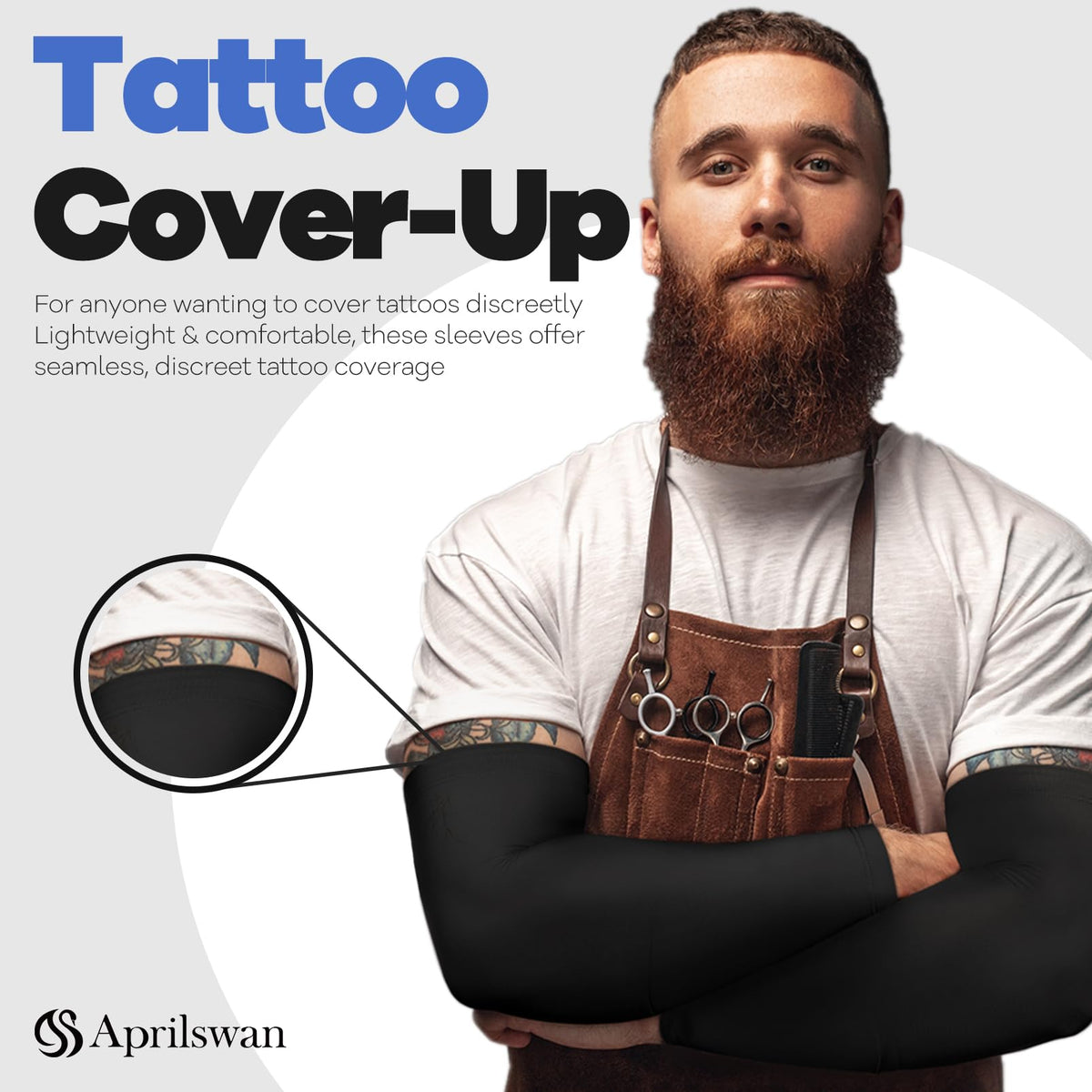 Aprilswan Arm Sleeves, UV Sun Protection Cooling Arm Covers for Men/Women