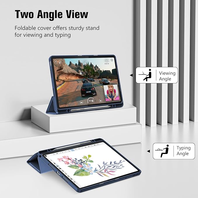ProCase Full-Edge Case for Lenovo Idea Tab 11 2025 &amp Tab K11 Gen 2 | Slim Trifold Stand Cover with Shockproof TPU Back Pencil Holder &amp Full Protection - Black