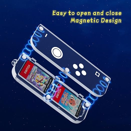 JOYTORN Mini Switch Game Card Case Compatible with Nintendo Switch 2 2025 / OLED / Lite Games Cards Switch Game Holder Travel Case with 4 Card Slots-Magnetic Suction(Transparent)