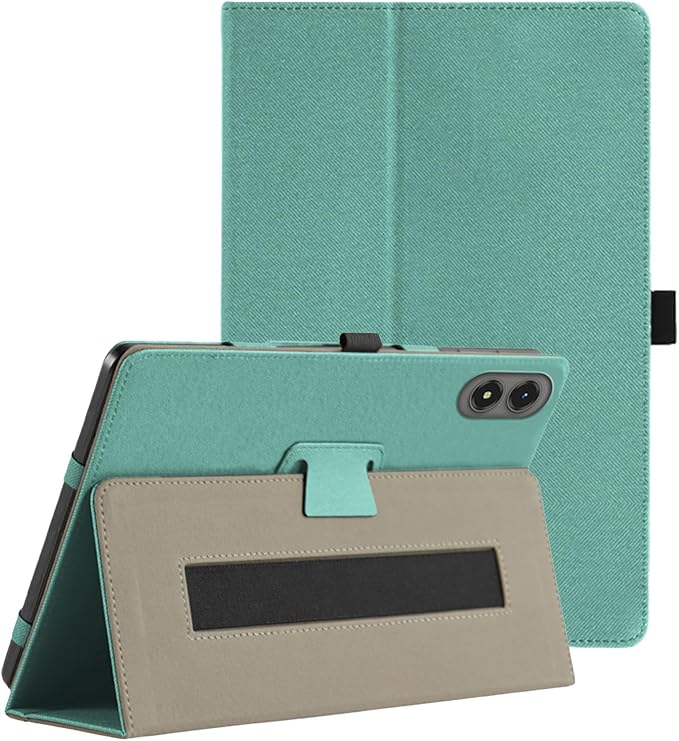 Case for TABWEE T50 11 Inch Tablet (Black) | PU Leather Folding Cover with Pen Holder and Wrist Strap Business Travel Portable