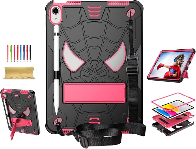 Dteck for iPad Air 3rd Gen (2019) / iPad Pro (2017) Case 10.5 Shockproof Protective Case with Kickstand Hard Plastic Shell 3-Layer Protection Drop Proof Sturdy Rugged Tablet Cover (Aqua+Rose)