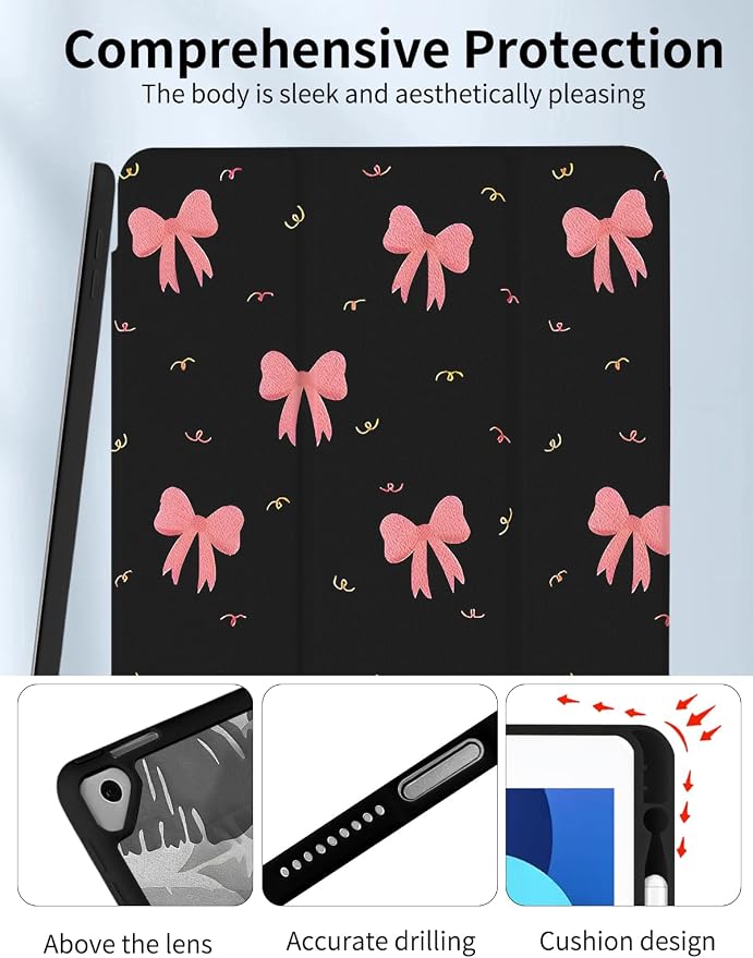 Case for iPad 9th/ 8th/ 7th Generation Case 10.2&amp10.5 Inch (2021/2020/2019 Release) Slim Lightweight Soft Trifold Back Cover with Pencil Holder &amp Auto Sleep/Wake CoverBeige Checkered