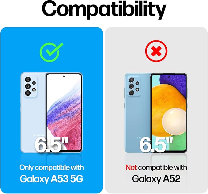 Designed for Samsung Galaxy A53 5G Screen Protector Tempered Glass [9H Hardness] Easy Install Kit 99% HD Bubble Free Clear Case Friendly Anti-Scratch 2 Pack