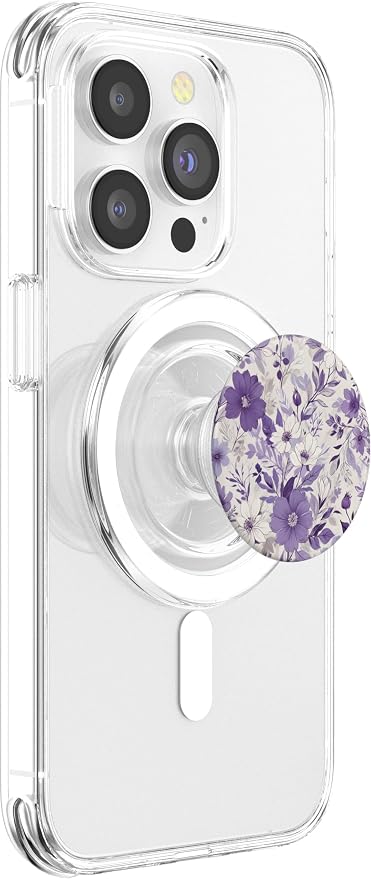 Purple Lavender Floral Pattern PopSockets PopGrip for MagSafe