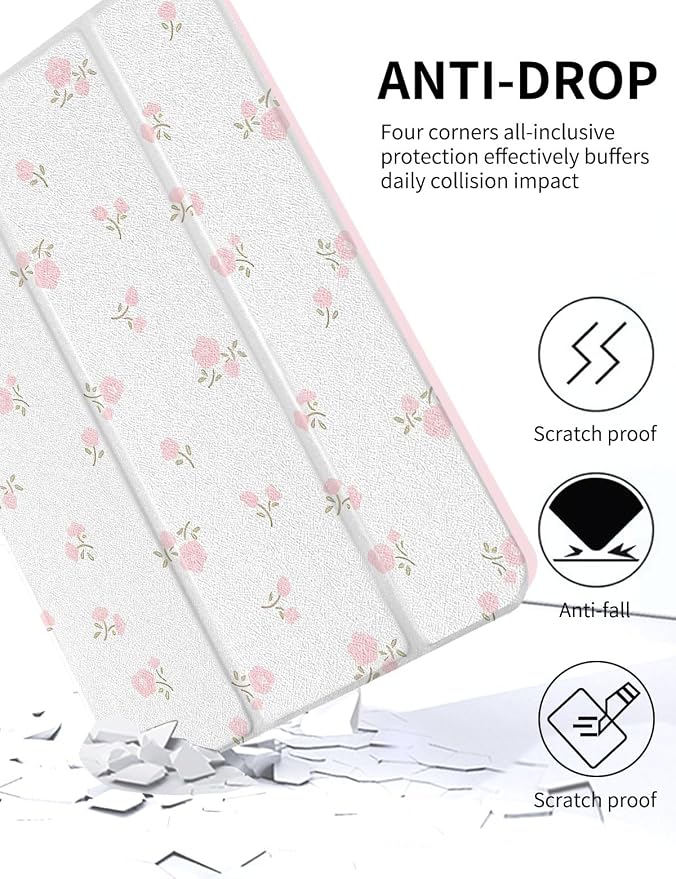 Case for iPad 9th/ 8th/ 7th Generation Case 10.2&amp10.5 Inch (2021/2020/2019 Release) Slim Lightweight Soft Trifold Back Cover with Pencil Holder &amp Auto Sleep/Wake CoverBeige Checkered