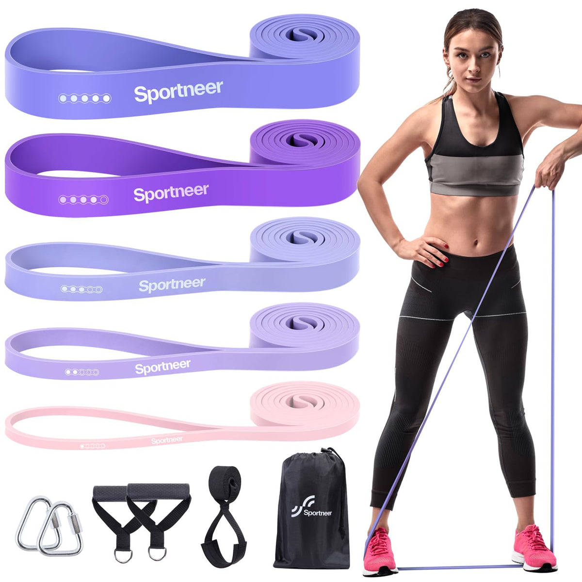 Sportneer Resistance Bands for Working Out Pull Up Bands 5-130lb Pilates