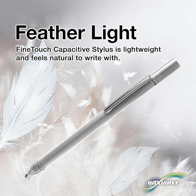BoxWave Stylus Pen Compatible with Panasonic Toughpad FZ-M1 - FineTouch Capacitive Stylus Super Precise Stylus Pen - Metallic Silver