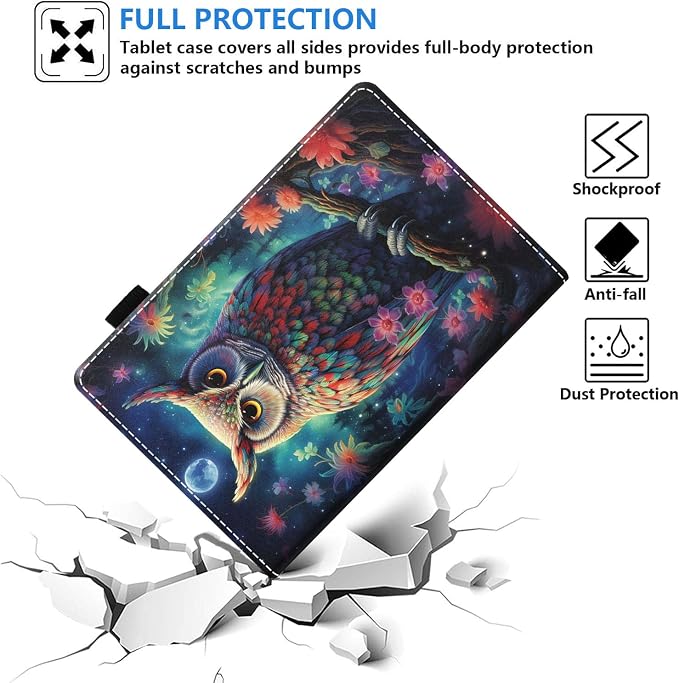 Case for Amazon Fire HD 8/HD 8 Plus Tablet (8 12th/10th Generation 2024/2022/2020 Release) Slim PU Leather Stand Folio Cover with Auto Wake Sleep African Woman Wolf