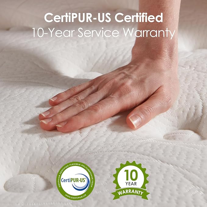 Queen Mattress 14 Inch - Hybrid Mattress Queen Size with Memory Foam and Individual Pocket Springs for Pressure Relief & Silent Sleep, Medium Firm Mattresses, Fiberglass-Free, 80" x 60"