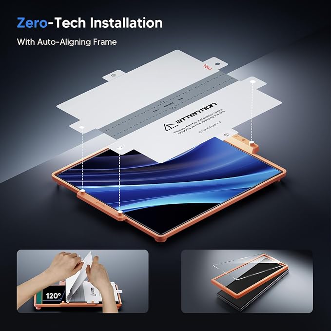 Hoerrye for Samsung Galaxy Z Fold 7 Screen Protector - [with Auto Align Frame Accessories] [2 Pack Inside Flexible TPU Film + 2 Pack Front Tempered Glass] No CreasesNo BubblesCase Friendly | Auto Al