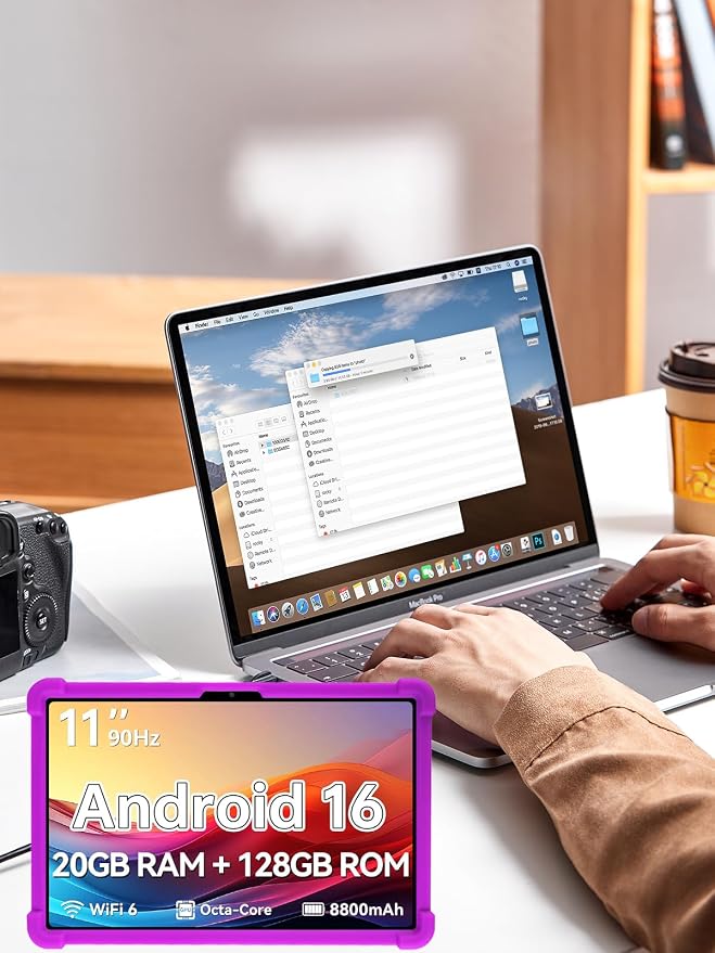 for Frameflow P11T Android 16 11-Inch TabletUYRUREL Skin-Friendly Soft Silicone Protective CaseFull Protection Against Drops and Scratcheswith Adjustable Viewing StandBlack.
