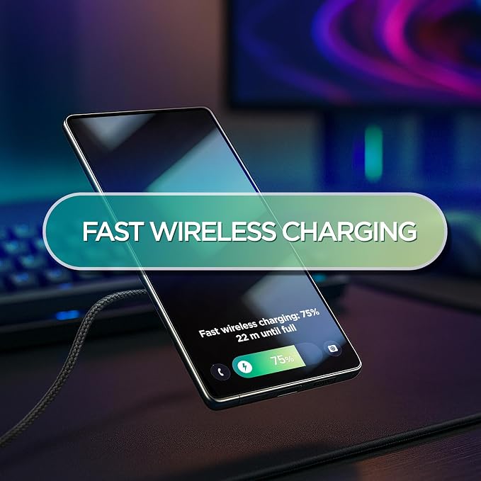 Galvanox Magnetic Wireless Charger for Samsung 25W Fast Charging Pad with 30W PPS USB-C Wall Adapter Removable USB-C Cable LED Charging Indicator Compatible with Galaxy S Series (10 Feet)