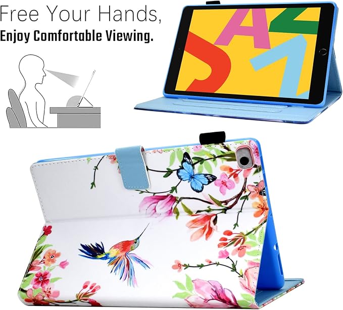 Compatible with iPad 9.7 inch Case/iPad Air 2 Case/iPad Air Case Funut Case for iPad 6th Generation 2018/iPad 5th Generation 2017 Premium Leather Smart Stand Wallet Protective CoverPurple Butterfly
