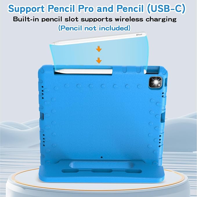 Heavy Duty Kids Case for Samsung Galaxy Tab S7 FE/S7 Plus/S8 Plus 12.4 inch | Rugged Protection Cover for Galaxy Tab S8+/Tab S7 FE/S7+ 2022/2021/2020 with S-Pen Holder Handle StandEVA Foam Rose Red