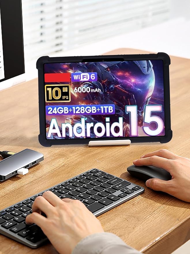 for Raemond K80 (10 Inch) Android 15 Tablet Protective case Shockproof Lightweight Silicone Protective Cover with Stand Child-Friendly Protection Easy to Clean Design Black.