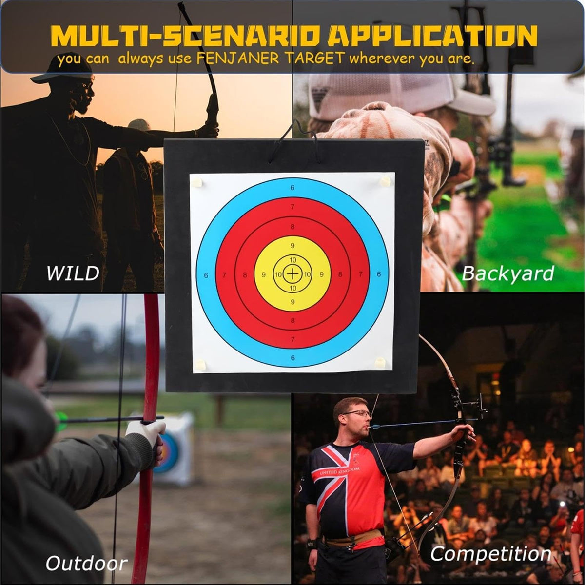 FENJANER 20" Foam Archery Target with Hanging Rope for Backyard Shooting