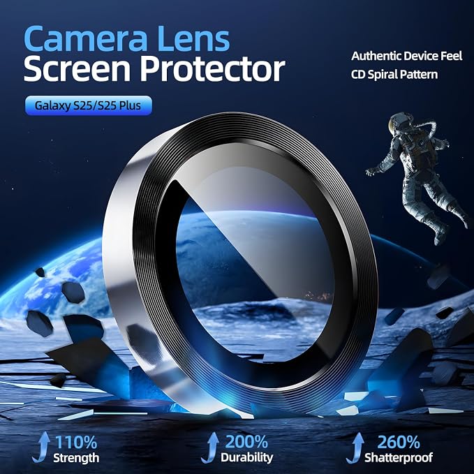 X-it Camera Lens Protector for Samsung S25 9H Tempered Glass Independent Metal Aluminum Edge Original Protection Design Suitable for Phone Case Anti-scratch Anti-reflectiveBlue