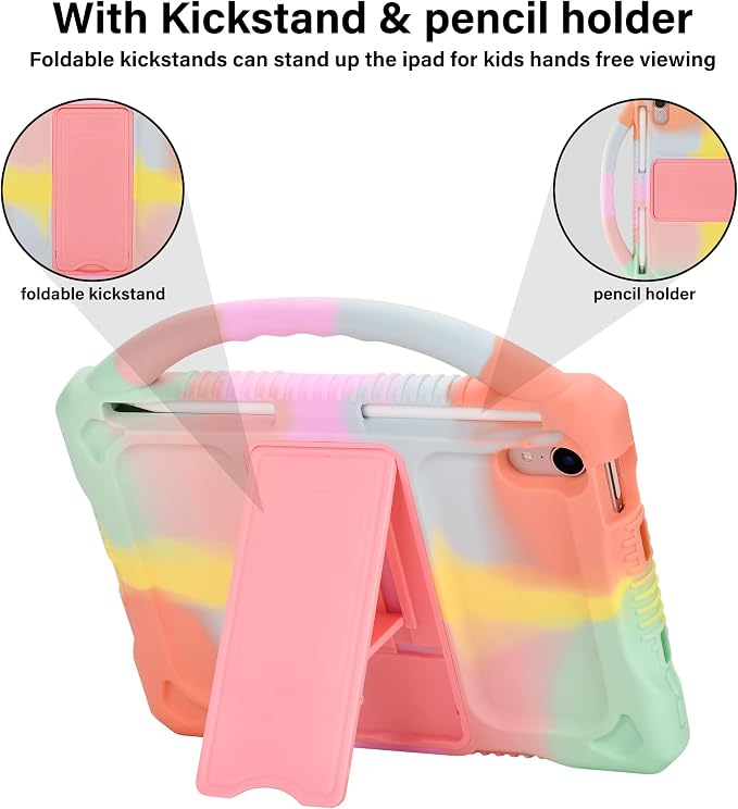 Kids Case for iPad mini 6 2021/Mini 7 2024(A17 Pro)Shockproof Child Protective Cover for Mini 6th/7th Generation Case 8.3 inch (Multicolor)