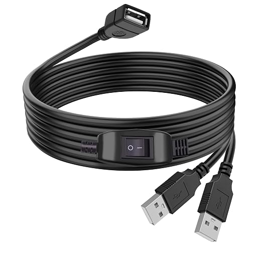 USB Splitter 1 in 2 Out Printer Cable Splitter for Two Computers Dual USB Male to Female Compatible Printer Scanner or Other Devices