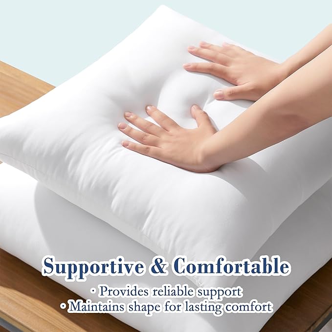 puredown® 18x18 Outdoor Pillow Inserts, Set of 2, Fluffy Soft Waterproof Down Alternative Square Form Sham Stuffer for Porch Swing Sofa Couch Cushion Patio Furniture
