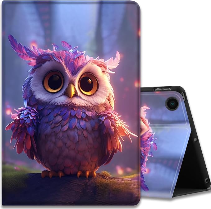 Case for Samsung Galaxy Tab A11 + Plus/A9 + Plus 11 Inch 2025/2023 Ultra-Thin Multi-Angle Protective Cover with Auto Sleep/Wake Black Cat and the Blue Flower