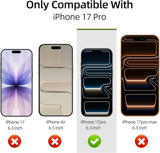 2-Pack Matte Anti-Glare Privacy Screen Protector for iPhone | Dust-Install Design | Anti-Spy Tempered Glass | Blue Light Blocking | HD Clear &amp Scratch Resistant (iPhone 17 Pro Max)