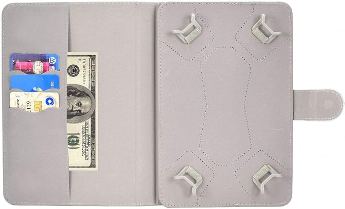 Universal 7 Inch Tablet Case Techcircle Ultra Slim Lightweight PU Leather Stand Folio Flip Wallet Protective Shell Case [Card Slots] [Magnetic Closure] for All 7 Android Tablet PC Cherry Blossom