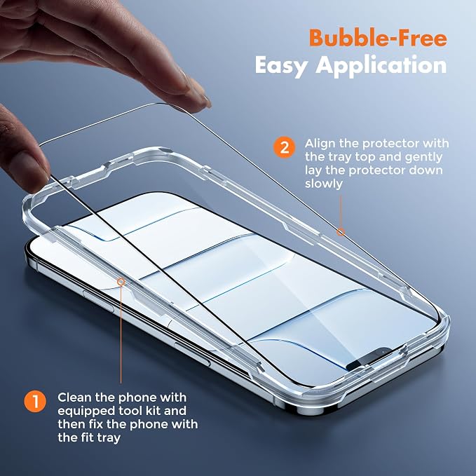 UNBREAKcable 3-Pack Screen Protector for iPhone 15 Double Shatterproof Tempered Glass [Easy Installation Frame] [99.99% HD Clear] [9H Hardness] [Full Coverage] [Case Friendly] for Apple 15 6.1 inch