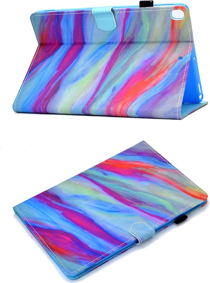 for Apple iPad 10.2 Case 2021/2020/2019 iPad 9th/8th/7th Generation Smart Cover with Pencil Holder [Auto Wake/Sleep] PU Leather Stand Folio Tri-fold Shockproof Thin Shell Colored Graffiti